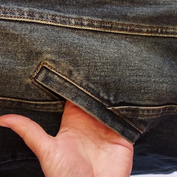 Funhouse Jeans Women's Coat Jacket Y2K Denim Tan Quilted Lining Hip Leng… - Picture 4 of 16